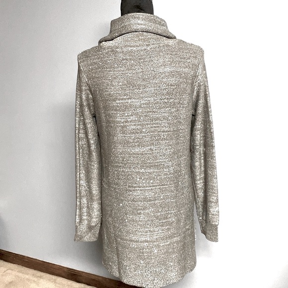 Sweater/dress with cowl neckline medium gray color with sequins - Picture 7 of 7